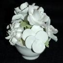 Crown Staffordshire England Fine Bone China White Flower Bouquet in White Pot