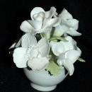 Crown Staffordshire England Fine Bone China White Flower Bouquet in White Pot
