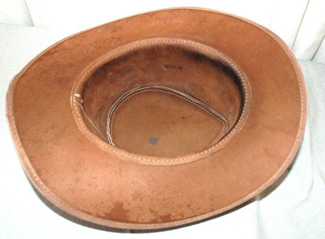 Very cool Hippie chic Rough side out suede leather fedora Cowboy hat size 6 7/8