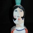 Botella Benlloch s. alg España mujer cubista ( Cubist Woman Bottle Vase from Algiers Spain)
