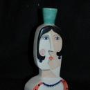 Botella Benlloch s. alg España mujer cubista ( Cubist Woman Bottle Vase from Algiers Spain)