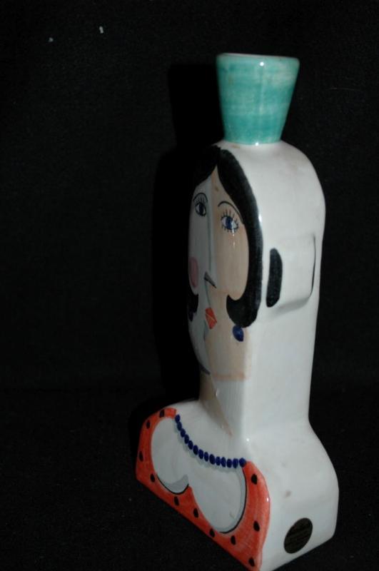 Botella Benlloch s. alg España mujer cubista ( Cubist Woman Bottle Vase from Algiers Spain)