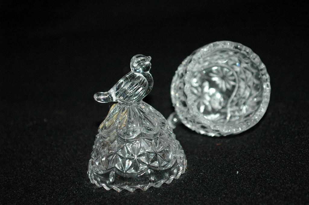 RARE Hofbauer Byrdes Crystal Egg with Bird Finial, German