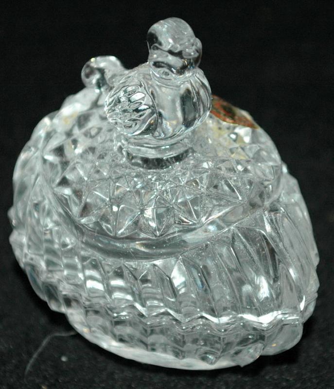 HOFBAUER WEST GERMAN LEAD CRYSTAL BIRD/BYRDES EGG SHAPED TRINKET BOX