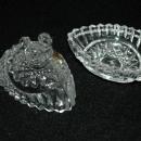 HOFBAUER WEST GERMAN LEAD CRYSTAL BIRD/BYRDES EGG SHAPED TRINKET BOX