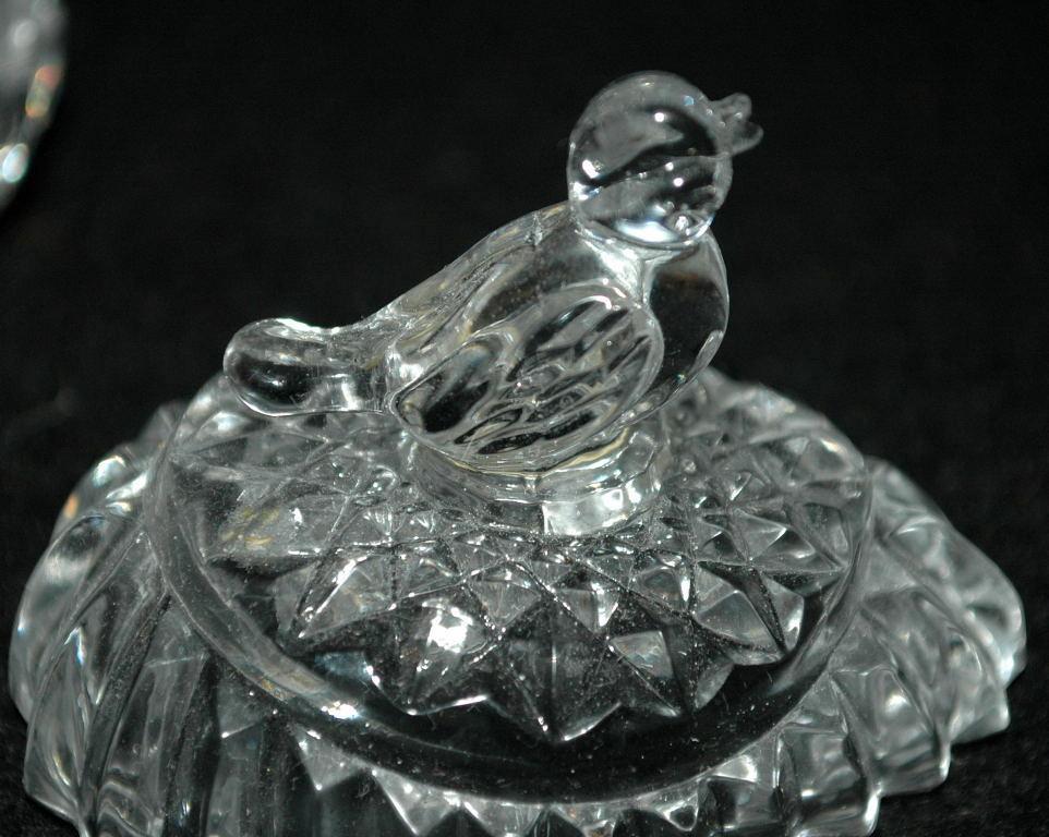 HOFBAUER WEST GERMAN LEAD CRYSTAL BIRD/BYRDES EGG SHAPED TRINKET BOX