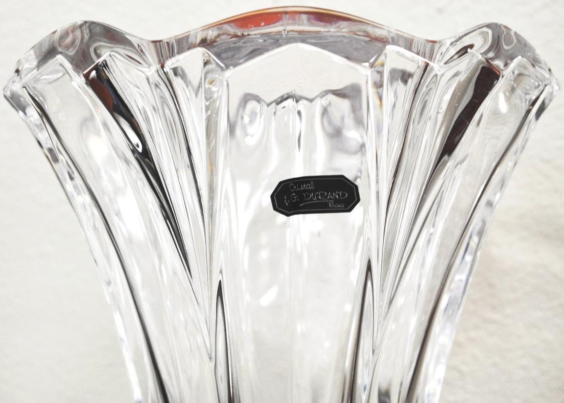 Cristal JG Durand Crystal Callipoe Vase 10.5