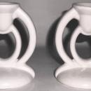 Bauer Pottery Candesticks Matte White