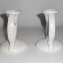 Bauer Pottery Candesticks Matte White
