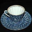 Lomonosov Cobalt Tea cup,saucer and luncheon plate Russian Porcelain USSR 1970's