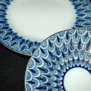 Lomonosov Cobalt Tea cup,saucer and luncheon plate Russian Porcelain USSR 1970's