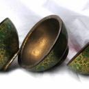 3 Footed Lacquered Papier Mache Bowl Brass Lined Persian or Suffering Moses?