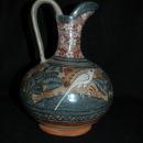 Hand Painted Burnished Mexican ewer Tonala Exquisite