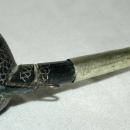 Hand Made Ebony Wood Pipe with silver / Ethnic