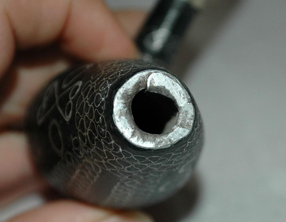 Hand Made Ebony Wood Pipe with silver / Ethnic