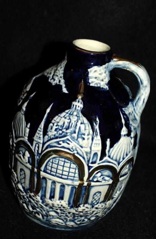 Old German Porcelain Pottery Jug Music Box