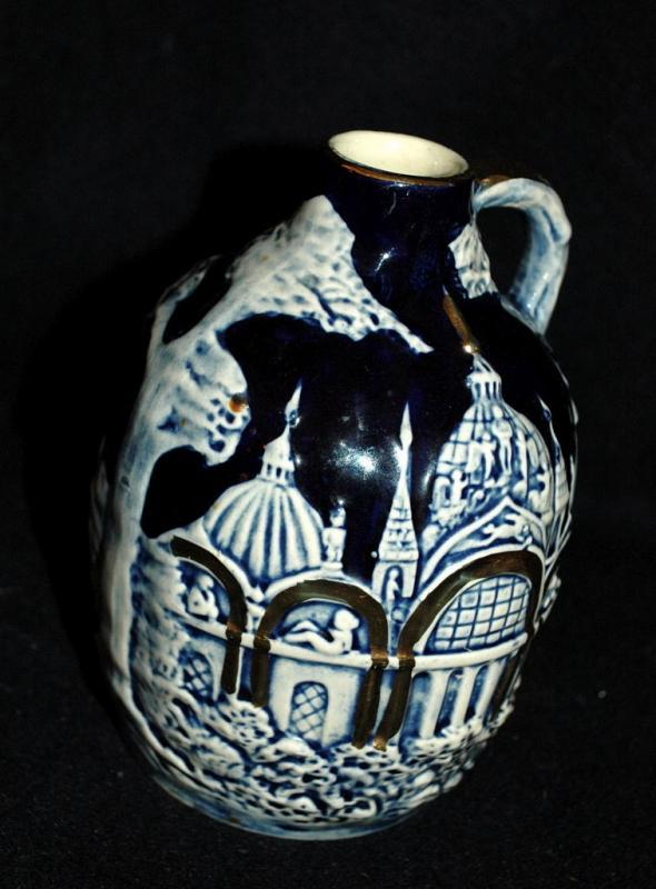 Old German Porcelain Pottery Jug Music Box