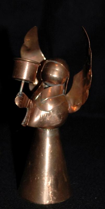 Hand Crafted Copper Angel Candle Stick Holder, Made in Mexico