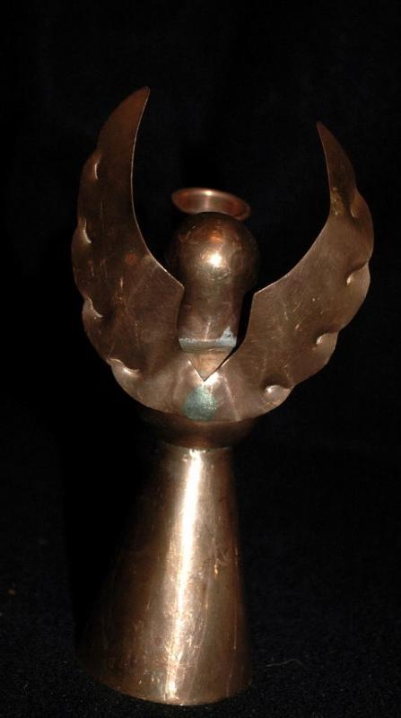 Hand Crafted Copper Angel Candle Stick Holder, Made in Mexico