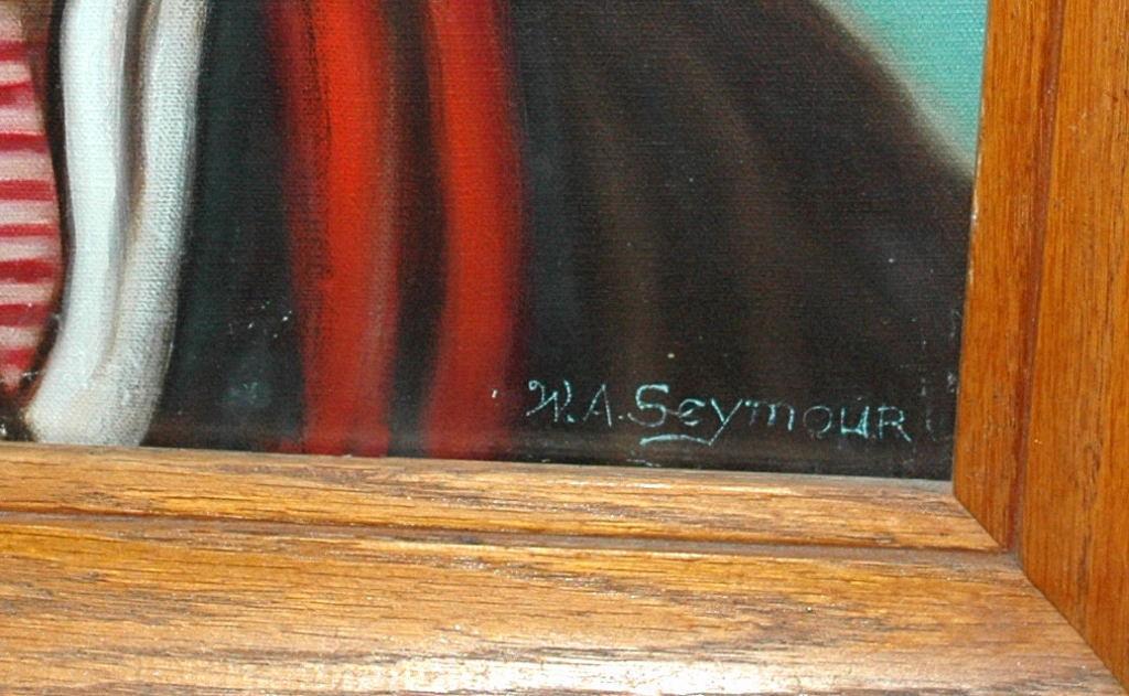 Original Old Fisherman Oil Painting on Canvas signed W.A. Seymour
