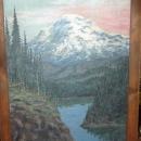 Large Painting of Mount Rainier Oil on Canvas Signed and Framed