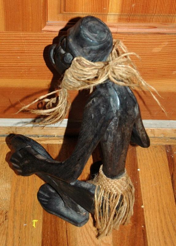 African Wood Carving , Crouching Man