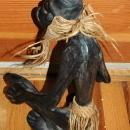 African Wood Carving , Crouching Man