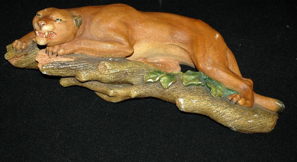 Rare Bossons Chalkware PUMA Mountain Lion Figurine On Limb