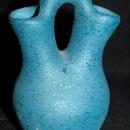 Vera Russell Originals 24K Gold Bear Paw Blue Wedding Vase Pottery