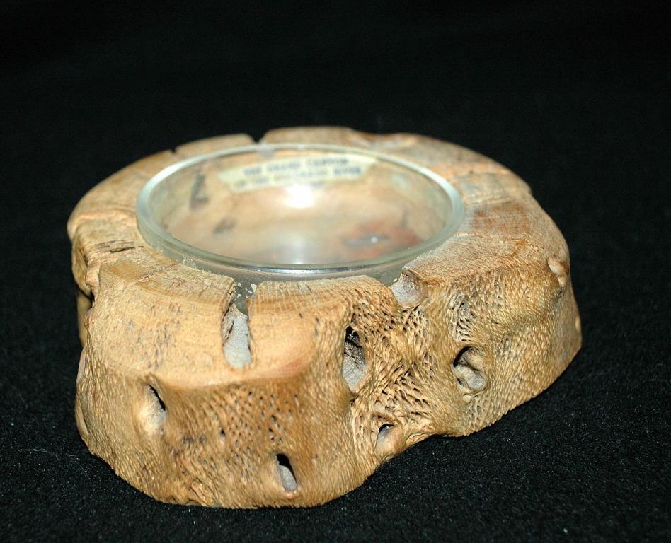 Vintage cholla cactus wood trinket dish souvenir gift of the Grand Canyon Arizona
