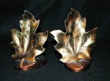 Spelter Metal Bookends Maple Leaves PMC 99B
