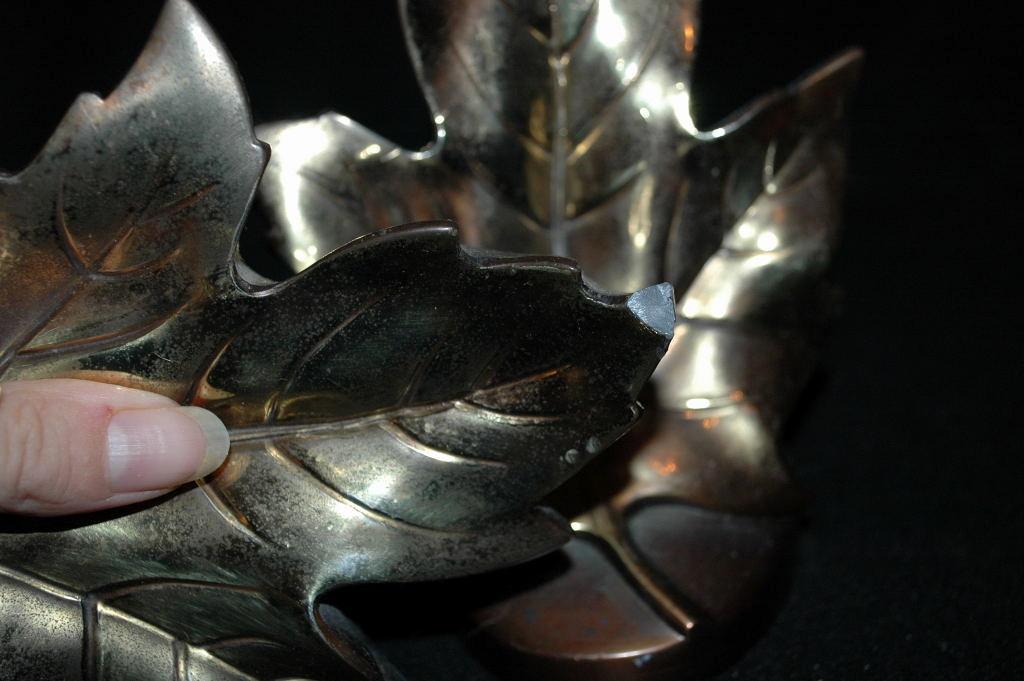 Spelter Metal Bookends Maple Leaves PMC 99B
