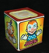 Vintage Tin Litho Jack in the Box , Clown by Mattel