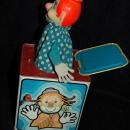 Vintage Tin Litho Jack in the Box , Clown by Mattel
