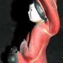 Antique Chalkware Sitting Chinese Lady Figure, Made in USA