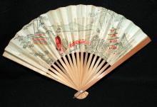 Hand Painted Asian Paper Fan fragile / free shipping in the USA