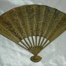Vintage Asian or Chinese Solid Brass Fan Ornate Phoenix Bird