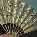 Vintage Asian or Chinese Solid Brass Fan Ornate Phoenix Bird