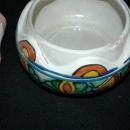 Very Old Talavera Lidded Bowl with Scalloped Edges Old Mexican Pottery