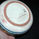 Very Old Talavera Lidded Bowl with Scalloped Edges Old Mexican Pottery