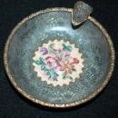 Beautiful Fine Needle Point and Tapestry Glass Lined Ashtray