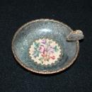 Beautiful Fine Needle Point and Tapestry Glass Lined Ashtray