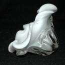 Murano Cased Glass White Bowl Lobed Ruffles