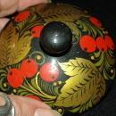 VINTAGE RUSSIAN KHOKHLOMA LACQUER BOWL WITH LID
