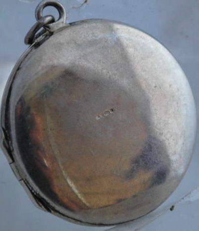 Antique Sterling Silver Locket with Reclining Lady on the Moon- European Hallmarked / Art Nouveau