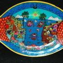 Mexican Talavera Fish Plate Wall Plaque signed Tiito Rutilo