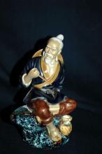 Large VINTAGE Chinese MUDMAN CLAY SCULPTURE Shekwan Ceramics