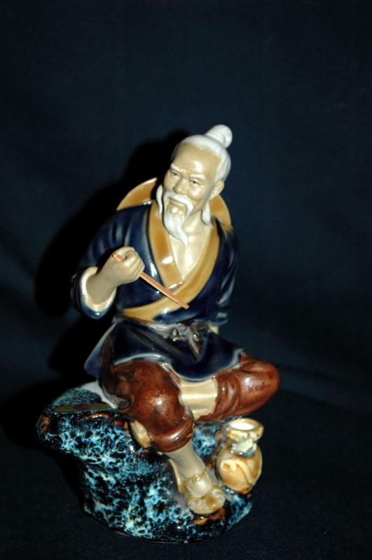 Large VINTAGE Chinese MUDMAN CLAY SCULPTURE Shekwan Ceramics