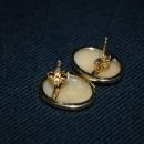 Large 14K Gold Carved Shell Cameo Earrings