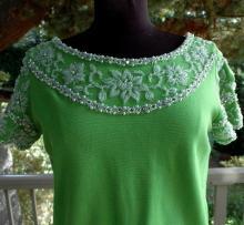 Vintage Heavily Beaded Wool Knit Top by Palio of Hong Kong